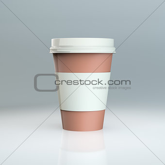 Plastic coffee cup templates. 3d illustration