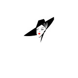 Vector symbol of the head of a beautiful lady