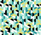 Colorful irregular vector abstract geometric seamless pattern with hexagons