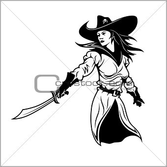 Girl Pirate - vector illustration.