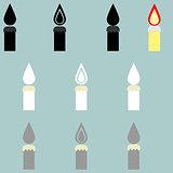 Candle different colour it is icon.