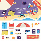 Kit for tropical trip on sand
