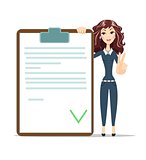 businesswoman with checklist.