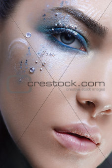 Close up beauty head shot woman with fantasy makeup