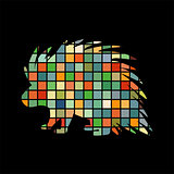 Porcupine rodent mammal color silhouette animal