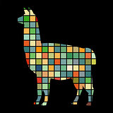 Lama mammal color silhouette animal