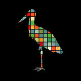 Heron bird color silhouette animal