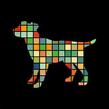 Dog pup pet color silhouette animal