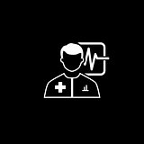 Doctor Consultation and Medical Services Icon. Flat Design.