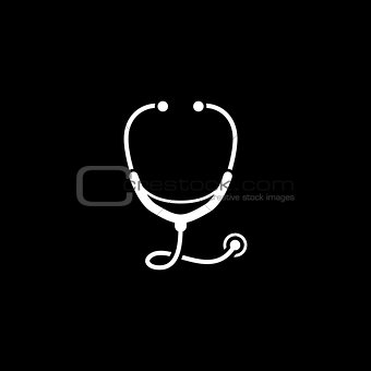 Stethoscope and Medical Services Icon. Flat Design.