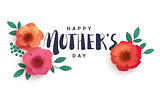 Happy Mother's Day lettering on a white background.