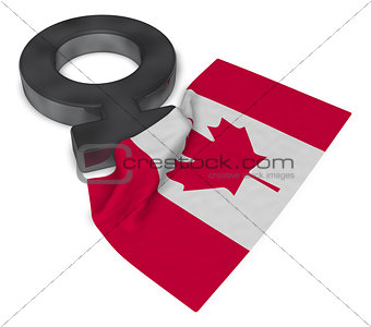 female symbol and flag of canada - 3d rendering