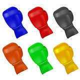 Set of Colorful Boxing Gloves