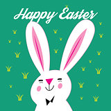 Greeting card with Easter and bunny