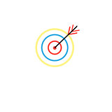 Vector icon with a target in a dash