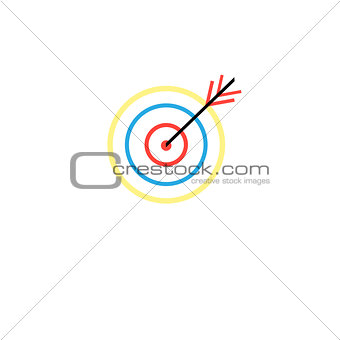 Vector icon with a target in a dash