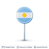 Argentina flag isolated on white.