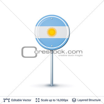 Argentina flag isolated on white.