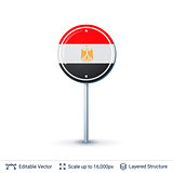 Egypt flag isolated on white.