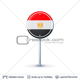 Egypt flag isolated on white.