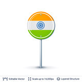 India flag isolated on white.