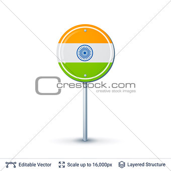 India flag isolated on white.