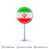 Iran flag isolated on white.
