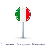 Italy flag isolated on white.