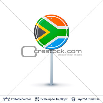 South Africa flag isolated on white.