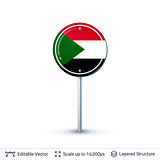 Sudan flag isolated on white.