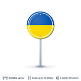 Ukraine flag isolated on white.