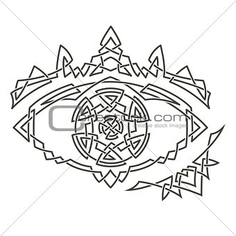 Simple Celtic pattern in the shape of the eye