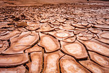 Cracked ground in Valle de la muerte desert, San Pedro de Atacam