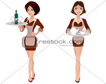 Two cute waitress
