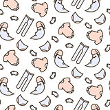 Infant line icon cute tender vector pattern.
