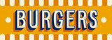 Burgers banner typographic design.