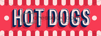 Hot Dogs banner typographic design.