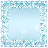 carved frame frosty pattern with snowflakes