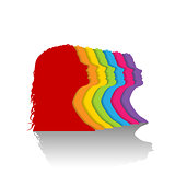 Colorful silhouette of woman