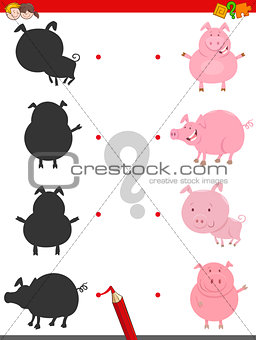 shadow activity with pig animals