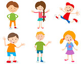 cartoon set of children