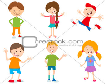 cartoon set of children