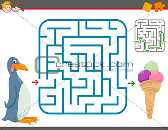 maze leisure game with penguin