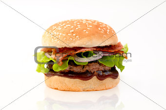 Fresh and tasty burger isolated