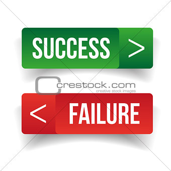 Success Failure sign button