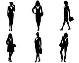 Six businesswomen silhouette