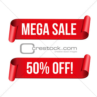 Mega Sale ribbon sign