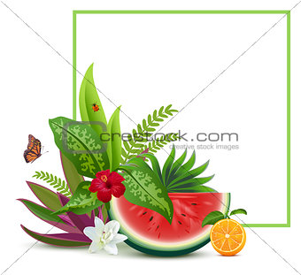 Floral Vegetable template greeting card frame