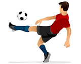 Football player kicks off