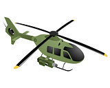 Green military helicopter